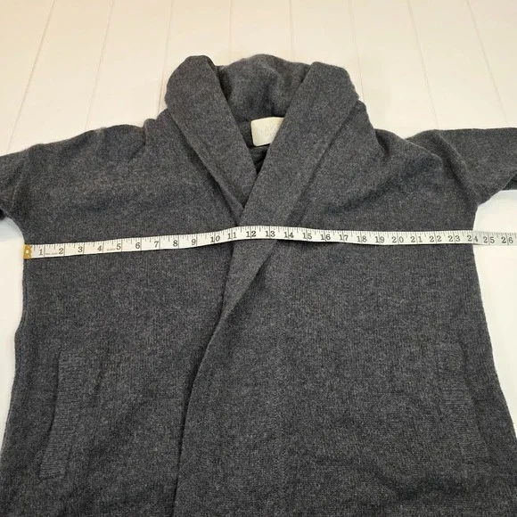 Naked Cashmere Women's XS Open Front Shawl Collar Cardigan Sweater Gray Oversize